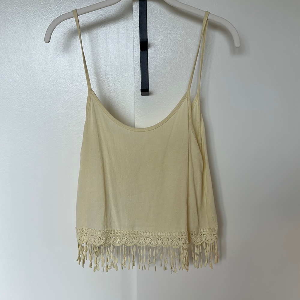 Vintage yellow open back crop top